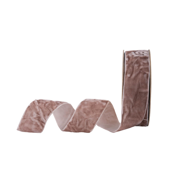 1" Crushed Velvet | Champagne | 10 Yard Roll