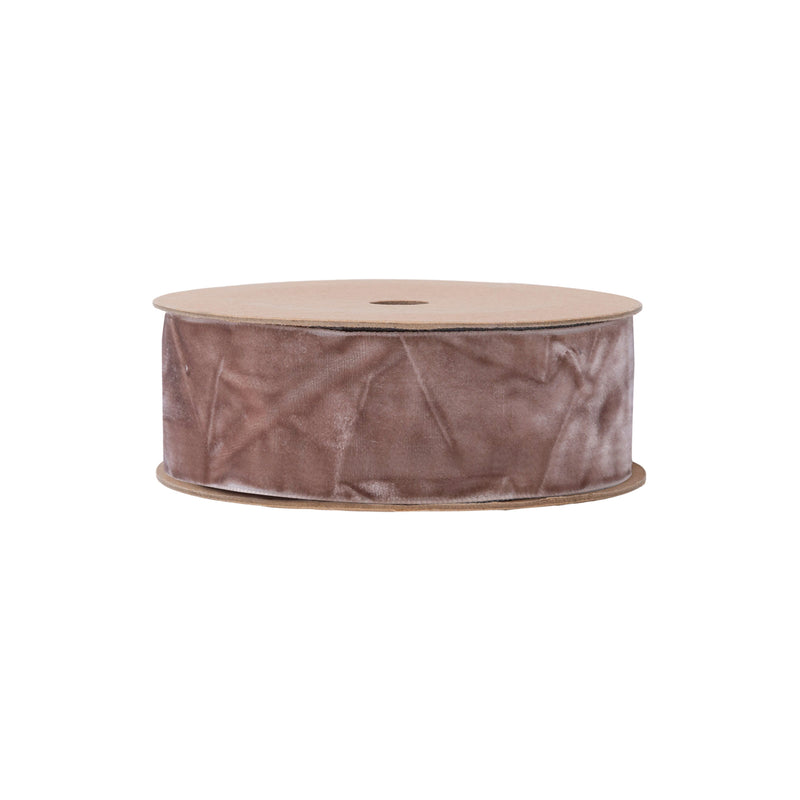 1" Crushed Velvet | Champagne | 10 Yard Roll