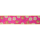 2 1/2" Wired Reversible Velvet | Pink Candies with Polka Dot Backing | 10 Yard Roll