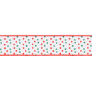 2 1/2" Wired Velvet | Red and Green Polka Dots with Red Backing | 10 Yard Roll