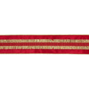 2 1/2" Wired Velvet Ribbon | Red with Gold Fringe | 10 Yard Roll