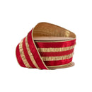 2 1/2" Wired Velvet Ribbon | Red with Gold Fringe | 10 Yard Roll