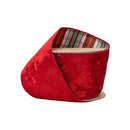 4" Wired Velvet Ribbon | Red w/ Red/Green/White Plaid Backing | 10 Yard Roll