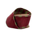 2 1/2" Wired Ultrasuade Velvet | Burgundy w/ Aspen Check Piping and Backing | 10 Yard Roll