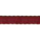 2 1/2" Wired Ultrasuade Velvet | Burgundy w/ Aspen Check Piping and Backing | 10 Yard Roll