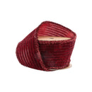 2 1/2" Wired Velvet Ribbon | Burgundy Stripe w/ Burgundy Tinsel Edging | 10 Yard Roll