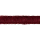 2 1/2" Wired Velvet Ribbon | Burgundy Stripe w/ Burgundy Tinsel Edging | 10 Yard Roll