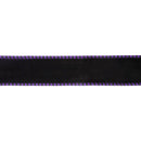 2 1/2" Wired Ribbon Black Velor w/ Purple/Black Striped Piping and Backing | 10 Yard Roll