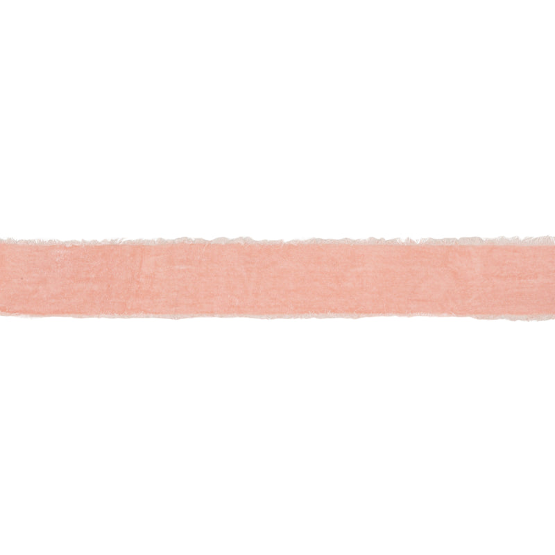 1 1/2" Frayed Velvet | Pink | 5 Yard Roll