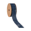 1 1/2" Frayed Velvet | Smoke Blue | 5 Yard Roll
