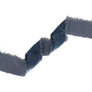 1 1/2" Frayed Velvet | Smoke Blue | 5 Yard Roll