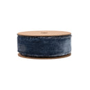 1 1/2" Frayed Velvet | Smoke Blue | 5 Yard Roll