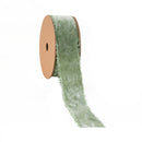 1 1/2" Frayed Velvet | Sage Green | 5 Yard Roll