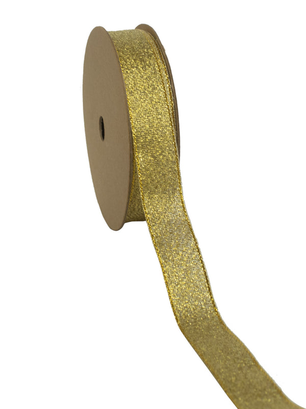 3/8" Metallic Tafetta Ribbon | Lt Gold (Gl) | 25 Yard Roll