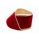 4" Wired Premium Velvet Ribbon | Red w/ Gold Metallic Backing | 10 Yard Roll