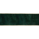 4" Wired Premium Velvet Ribbon | Dark Green w/ Gold Metallic Backing | 10 Yard Roll