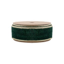 1 1/2" Wired Premium Velvet Ribbon | Dark Green w/ Gold Metallic Backing | 10 Yard Roll