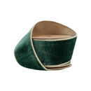 2 1/2" Wired Premium Velvet Ribbon | Dark Green w/ Gold Metallic Backing | 10 Yard Roll