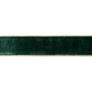 2 1/2" Wired Premium Velvet Ribbon | Dark Green w/ Gold Metallic Backing | 10 Yard Roll