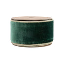 2 1/2" Wired Premium Velvet Ribbon | Dark Green w/ Gold Metallic Backing | 10 Yard Roll