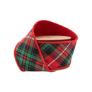 2 1/2" Wired Ribbon | Varsity Plaid Red/Green w/ Red Dupioni-fused Backing | 10 Yard Roll