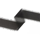 1 1/2" Frayed Edge Chiffon Ribbon | Black | 10 Yard Roll