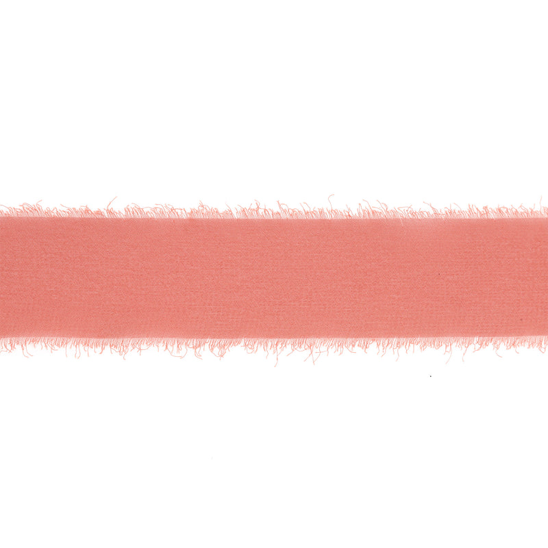 1 1/2" Frayed Edge Chiffon Ribbon | Salmon | 10 Yard Roll