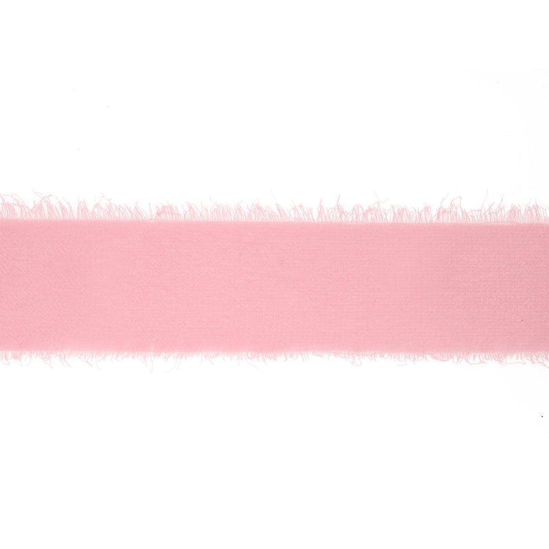 1 1/2" Frayed Edge Chiffon Ribbon | Rose | 10 Yard Roll