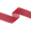1 1/2" Frayed Edge Chiffon Ribbon | Burgundy | 10 Yard Roll