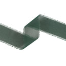 1 1/2" Frayed Edge Chiffon Ribbon | Dark Green | 10 Yard Roll