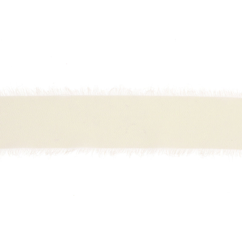1 1/2" Frayed Edge Chiffon Ribbon | Cream | 10 Yard Roll