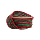 1 1/2" Wired Woven Tinsel Ribbon | Red/Green/Gold | 10 Yard Roll