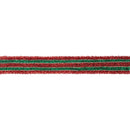 1 1/2" Wired Woven Tinsel Ribbon | Red/Green/Gold | 10 Yard Roll