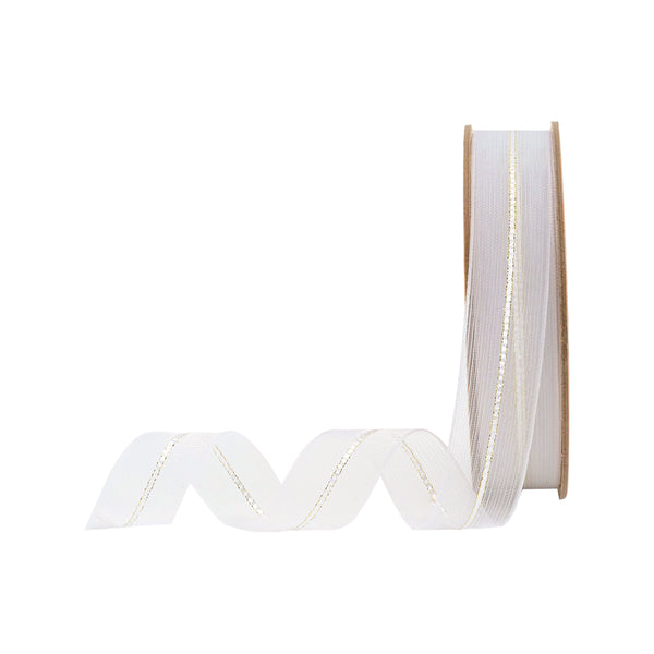7/8" Sheer Wedding Ribbon | White | 20 Yard Roll