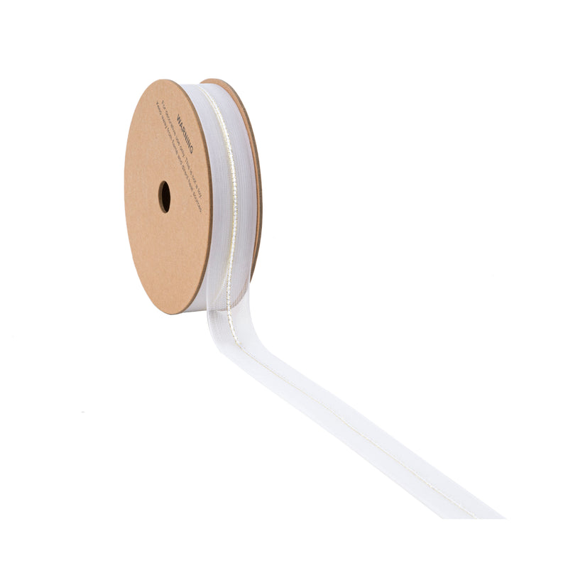 7/8" Sheer Wedding Ribbon | White | 20 Yard Roll
