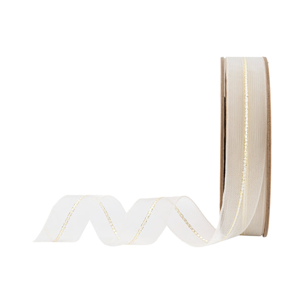 7/8" Sheer Wedding Ribbon | Ivory | 20 Yard Roll