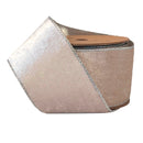 2 1/2" Reversible Velvet/Lurex Wired Ribbon | Champagne/Silver | 10 Yard Roll