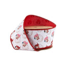 2 1/2" Wired Reversible Dupioni | Santa Face w/ Pink and Red Backing | 10 Yard Roll