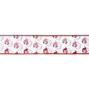 2 1/2" Wired Reversible Dupioni | Santa Face w/ Pink and Red Backing | 10 Yard Roll