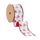 2 1/2" Wired Reversible Dupioni | Santa Face w/ Pink and Red Backing | 10 Yard Roll