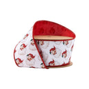 2 1/2" Wired Reversible Dupioni | Santa Face w/ Red and Red Backing | 10 Yard Roll