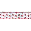 2 1/2" Wired Reversible Dupioni | Santa Face w/ Red and Red Backing | 10 Yard Roll