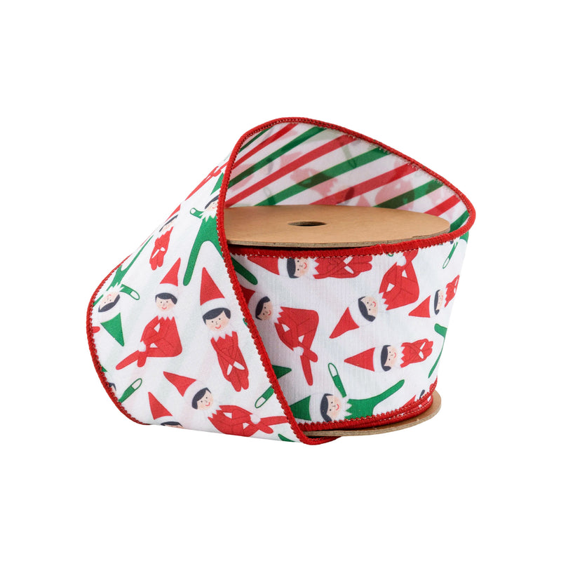 2 1/2" Wired Reversible Dupioni | Playful Elf | 10 Yard Roll