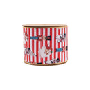 4" Wired Reversible Dupioni | Vintage Toys on Red/White Stripe and Red Backing | 10 Yard Roll