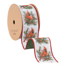 2 1/2" Wired Dupioni | Cardinal with Green Backing | 10 Yard Spool