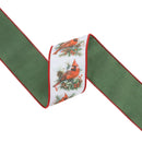 2 1/2" Wired Dupioni | Cardinal with Green Backing | 10 Yard Spool