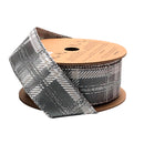 1 1/2" Wired Ribbon | "Metallic Check" Grey/Multi | 10 Yard Roll