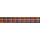 1 1/2" Wired Dupioni | Fall Plaid Blue/Orange with Blue Backing | 10 Yard Spool