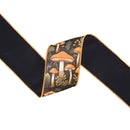 2 1/2" Wired Dupioni | Mushrooms with Blue Backing | 10 Yard Spool