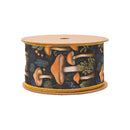 2 1/2" Wired Dupioni | Mushrooms with Blue Backing | 10 Yard Spool